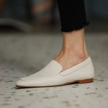 Weiche echte Leder runde Zehen Wohnungen Slip auf Frauen Slipper einfachen Stil täglichen Schuhe Dame Panto letten Frühling Herbst Frauen Wohnungen