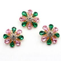 Cinque 26MM creativo squisito fungo testa diamante bottone bottone in metallo fai da te bella gonna abbigliamento in cristallo accessori cuciti a mano