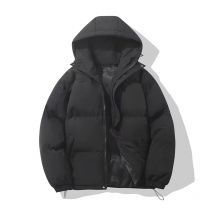 Men's Winter Solid Color Warm Hooded Jacket Thickened Loose  Coat Windproof Fabric Comfortable Daily Wear Retro Casual Outerwear