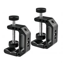Lanxire Supporto universale con morsetto a C con filettatura da 1/4" e 3/8", morsetto da tavolo resistente per microfono/monitor LCD/webcam, studio - 2 confezioni