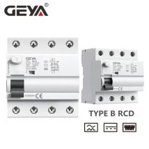 GEYA DIN-Schiene B Typ Erdungsleckstromschalter DC RCCB RCD 4P 40A 63A 30mA 300mA Typ B RCD 6KA