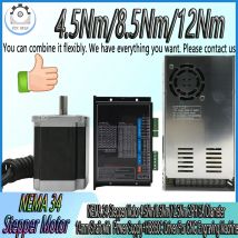 86-mm-Schrittmotortreiber – 4,5 Nm/8,5 Nm/12,5 Nm, 2 PH, 6 A, 14 mm Welle – inklusive Netzteil + HB860C-Treiber für CNC-Gravur