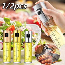 1/2pcs Bottiglia di condimento per spruzzatore di olio di vetro Bottiglia di aceto a prova di perdite per barbecue e friggitrice ad aria Bottiglia di condimento spray per condimento