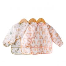 HappyFlute New Cartoon Style 1 Teil/Set Große Tasche Langarm Polyester Stoff Super wasserdichte und schmutzabweisende Baby-Lätzchen