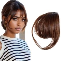 Synthetische Clip-on-Pony für Frauen und Mädchen, gefälschte Fransen mit Bügeln, Pony-Clip-Haarverlängerungen für den täglichen Gebrauch (Wispy Bangs))