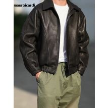 Mauro icardi Frühling Herbst cool gut aussehend schwarz hart pu Lederjacke Männer Reiß verschluss Luxus Designer amerikanische Vintage Kleidung