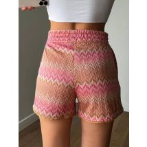 Hirsionsan chic hohe Taille Strands horts Frauen bunte Streifen weiche Sommer Freizeit hose elastische lose Shorts mit Taschen