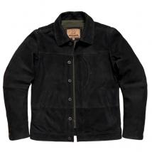 Schwarze Winter-Lederjacke für Herren, Retro-Vintage-Stil, Übergröße 5XL, echtes natürliches Kuh-Wildleder, einreihiger Ledermantel
