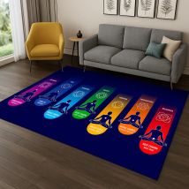 Regenbogen-7-Chakra-Yoga-Meditationsteppich, Teppich für Wohnzimmer, Sofa, Zuhause, Schlafzimmer, Fußmatte, Dekor, Spielzimmer, rutschfester Teppich, Geschenk