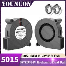 5015 50 mm DC 24 V 12 V 5 V 2-poliger Dual-Kugel-/Gleitlager, bürstenloser Turbinen-Gebläse, 50 mm x 15 mm Gebläse, Kühlerlüfter