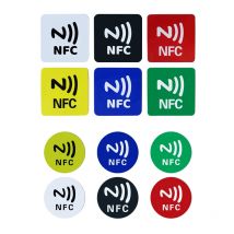 12 Stück gemischte Farben-NFC-Etiketten Ntag 213 Tag Anti-Metall-Aufkleber können auf Metalloberflächen verwendet werden