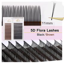 AGUUD 5D Flora Eyelash Extension Premade Spike Fans Lashes Anime Eye Easy Fans Black Brown 5D Flower Wispy False Angel Eyelashes