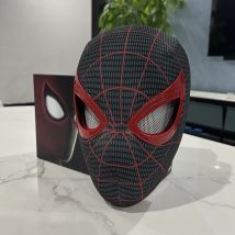 Tusz do rzęs Spiderman maska nakrycie głowy Cosplay ruchome maska z oczami Spider Man 1:1 elastyczne zabawki dla dorosłych dzieci prezent ﻿