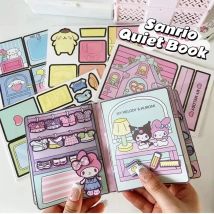 Sanrio Kuromi Cinnamoroll Quiet Book My Melody Pochacco Ręcznie Robione Zabawki DIY Rozwijające Zdolności Praktyczne Prezent Urodzinowy dla Dziewczynki