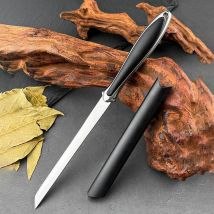Multifunktionales Taschenmesser, feststehendes Messer, Camping, scharfes gerades Messer, schwarzes Schwert, Grillmesser, Obstmesser