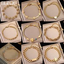 Eilieck 316l Edelstahl Gold Farbe Armband für Frauen einfachen Stil Glieder kette Armreif trend ige Mode nicht verblassen Schmuck Geschenk