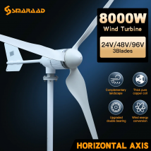 Szybka dostawa w polsku Mocniejszy poziomy generator turbin wiatrowych 8000 W 48 V 96 V Niski wiatrak z kontrolerem Darmowa moc