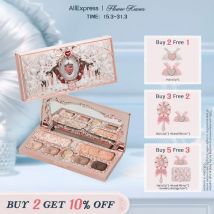 Palette di Trucco Flower Knows Collezione Strawberry Cupid 14g, Blush/Highlighter Rosa
