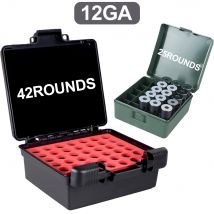 25/42 Rounds Ammo Box 12GA Caliber Bullet Box Shotgun Rifle Cartridge Storage Box Lockable Ammo Carry Case Hunting Accessories