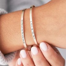 4mm 6mm Herz Armband benutzer definierte Namen Armreifen Silber Gold Roségold