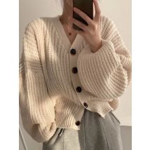 Neue 2025, Herbst Korea Frauen Pullover Mantel Lose Große Version Faul Laterne Hülse warme Strickjacke Für Frauen Heißer Verkauf