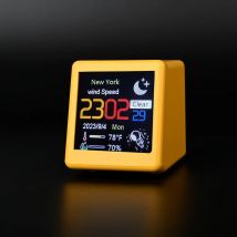 MINI Size Smart WIFI Weather Station Clock for Gaming Desktop Decoration. DIY Cute GIF Animations and Electronic Album function