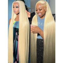 30 40 Zoll 613 Honigblond 13x6 HD Transparent Lace Front Echthaar 13x4 Knochen Gerade Lace Frontal Perücke für Frauen 250 Dichte
