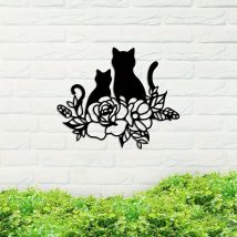 1pc Metall Katze Liebhaber Zeichen, Katze Liebhaber Blume Wand kunst, Metall Haustier Liebhaber Zeichen, Home Room Dekor Zeichen, Metall Wand kunst