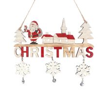 Weihnachten Holz Tür Hängen Ornamente Santa Claus Weihnachten Baum Schneeflocke Willkommen Anhänger Navidad Neue Jahr Hause Wand Tür Dekor