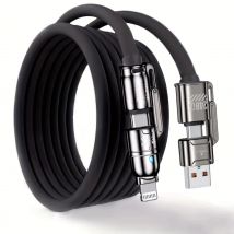 USB C 4-in-1 Type C Cable 240W Super Fast Charging Multiple Functions For iPhone 11 12 13 14 15 16 17 Samsung Xiaomi iPad Tablet