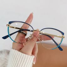 KAMMPT Vintage-Cat-Eye-Brille für Damen, 2024, neue Mode, blaues Licht blockierende Brillen, stilvolle, mehrfarbige Rand-dekorative Brillen