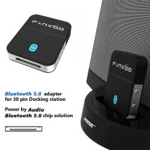 Fanxoo 30 Pin Bluetooth Adapter 5.0 Audio Mini Bluetooth Receiver For Bose Sounddock JBL YAMAHA IPhone IPod Jack Analog Speaker