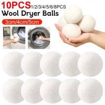 10-1PC Wolle Trockner Bälle Stoff Reine Wiederverwendbare Weichspüler Wäsche 3/4/5cm Trockenen Kit Ball praktische Hause Waschen Ball Wolle Trockner Ball