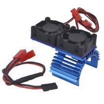 Aluminum Motor HeatSink Twin ESC Cooling Fan fit 540 550 3650 3660 Brushless Motor for 1/8 1/10 1/12 RC Crawler Off-Road Car