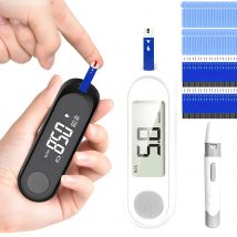 Misuratore di glicemia nel sangue Kit per test del diabete Glucometro per macchina per lancette per diabete con 50 strisce reattive + 50 lancette Misuratore di zucchero nel sangue