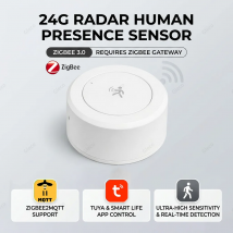 Sensor de Presencia por Radar de Onda Milimétrica Zigbee 24G, Detector de Movimiento/Estático para Automatización de Seguridad del Hogar Inteligente Tuya Z2M