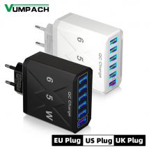 Caricatore USB da 65 W a 6 porte Caricatore da viaggio QC3.0 a ricarica rapida per iPhone 14 Adattatore per telefono cellulare Samsung Xiaomi Spina EU KR US UK