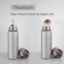 Vakuumisolierte, mit Titan beschichtete Thermoskanne aus Edelstahl 304, Teezubereitung, 430 ml, 14 Unzen, Tumbler, Thermo-Ti-Reisebecher, Tasse, Flasche