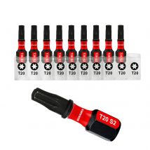 GEINXURN 1 Zoll stoßfest magnetisch # 20 Torx-Kopf-Power-Bits, S2-Schraubendreher-Bit-Set aus legiertem Stahl T20 mit Aufbewahrungsorganisator