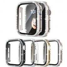 Custodia Bling per Apple Watch SE/6/5/4 40MM 44MM Custodia protettiva + protezione schermo in vetro serie iWatch 7/8/9/10 41MM 45MM 42MM 46MM