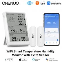 Tuya WiFi-Temperatursensor, intelligentes Thermohygrometer-Kit, Wi-Fi-Gateway und 433-MHz-Thermohygrometer mit App-Alarm und 433 MHz T&H