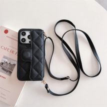 Cross body Pu Leder Handy hülle für iPhone 16 15 14 plus 13 Mini 12 11 Pro Max Brieftasche mit Karten halter Schutzhülle