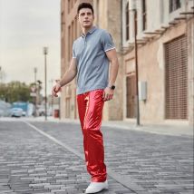 Herren-Hose, metallisch glänzend, lange Hose, Hip-Hop-Tanz, Jazz-Hose, einfarbig, leichte Haremshose für Disco-Party, Bühnenauftritt