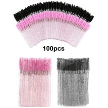 100 stücke Für Wimpern Verlängerung Make-Up Einweg Wimpern Pinsel Spoolies Micro Lash Mascara Wands Kämme Großhandel
