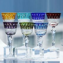 Handcrafts Czech Style Lotus Multi Colored Glass Hock Wine Glasses  With Gift Box