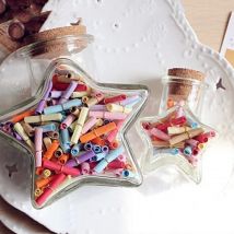 Glass Star Shaped Glass Bottles Glass Bottles Jars with Cork for DIY Art Crafts Decoration Party Supplies Wishing Ornament Jars