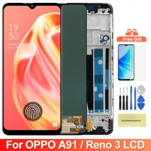Reno 3 OPPO Reno3 CPH2043 Display mit Rahmen, für Oppo A91 CPH2001 CPH 2021 LCD Display Digital Touch Screen Assembly