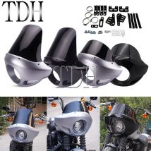 Motorrad Scheinwerfer Maske Verkleidung Windschutzscheibe Front Gugel Für Harley Sportster 883 1200 XL Dyna FXD Fat Street Bob Mit Mount Kit