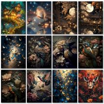 GATYZTORY Ölgemälde nach Zahlen für Erwachsene, Tierzeichnung, Bild, Farbe mit Zahlen für Erwachsene, DIY-Handwerk, Heimkunst-Dekoration