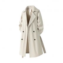 2025 Autumn Mens Long Coat American Streetwear Vintage Over Knee Trench Coat Casual Retro Waterproof Windbreaker